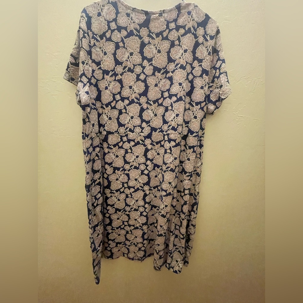 J. Jill Black and Tan Floral Mini Dress XL with pockets - Picture 5 of 6